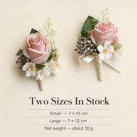 Bros Pin Boutonniere Mawar Kain Buatan Berkualitas Tinggi Harga Pabrik untuk Pengantin Pria, Pacar, Pesta Pernikahan, Aksesoris Buket Jas