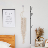 Boho fait à la main tissé macramé tenture murale lune étoile attrape-rêves tapisserie décor à la maison pour enfants bébé chambre