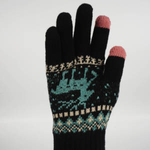 Của phụ nữ Jacquard đan găng tay <span class=keywords><strong>New</strong></span> Thiết kế Châu Âu cho mùa đông thể thao đi xe đạp trượt tuyết câu cá mềm Acrylic chất liệu in logo - Product Image 4