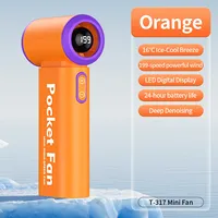 Mini ventilateur de refroidissement T317, rechargeable par USB, moteur sans balais, batterie 2000 mAh, autonomie de 140 minutes, ventilateur portable à main, pour voiture et voyages en plein air