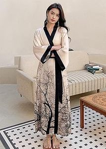 Robe de bain longue style bohème – Robe décontractée de style bohème avec tissu doux, design long et coupe confortable pour femmes - Product Image 4