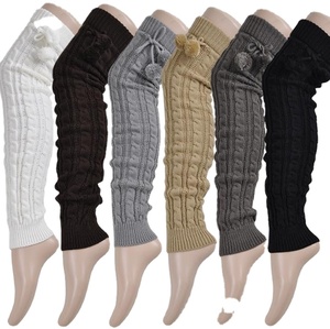 Women Cable Knitted Extra Long Thigh High <strong>Leg</strong> <strong>Warmer</strong> for Women With Strip in Stock Fashion Floral Hand Knit <strong>Leg</strong> <strong>Warmers</strong> Boot Soc - Product Image 1
