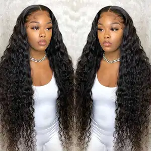 180% 13 By 6 Glueless Hd Lace Front 40In Water Wave 13X6 Transparent Wig Cuticle Aligned Virgin Hair 36 Inch Water Wave Lace Wig