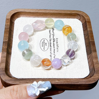 Bracelet extensible en pierres précieuses naturelles mélangées, perles de cristal, bracelet en cristal roulé assorti pour la création de bijoux
