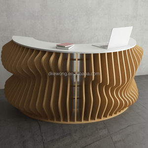 Q223 Table d'accueil créative moderne en bois tranché réception pour hôtels écoles Clubs Salons de beauté et réceptions - Product Image 3