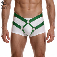 JINZHU Harnais de sous-vêtements découpé multicolore pour hommes adultes, sexy, érotique, exotique, costume intime, contrôle moyen standard