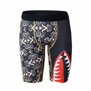 Men's Mid-Rise Sports <b>Boxer</b> Briefs with Extra <b>Long</b> Animal Print Breathable and Sweat-Wicking Thin Logo on Waist - Product Image 4