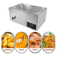 Table commerciale Bain Marie chauffe-aliments électrique, ensemble de chauffe-aliments en acier inoxydable, approuvé CE