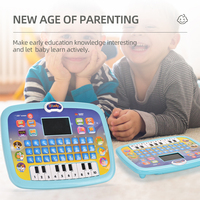 Tableta con Pantalla LED, Juguete Educativo para Niños, Máquina de Aprendizaje, Tableta Educativa para Bebés, Caja con Ventana, Batería, Laptop de Plástico para Niños