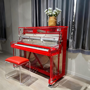 Piano droit acoustique de luxe sur mesure en acrylique transparent à 88 touches avec <span class=keywords><strong>action</strong></span> mécanique et accords intelligents pour usage domestique - Product Image 1