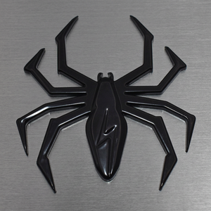 Hanwell Black All-metal Chrome-plated Spider Emblem for <b>Cars</b>-Self-Adhesive Reusable Logo <b>Decal</b> (MetalHead Collection) - Product Image 3