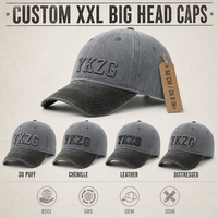 Gorra de Béisbol Unisex de 68cm XXL de 5 Paneles, Talla Grande, Contraste de Color, Corona Profunda, Beige Marino, Algodón Lavado, Venta al por Mayor