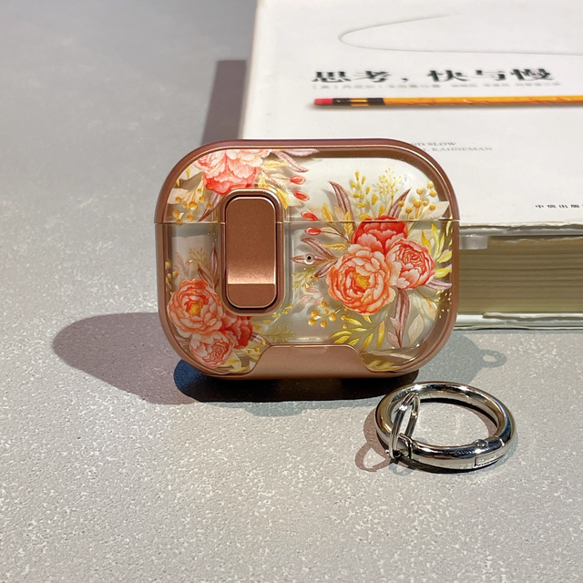 New TPU Protective Earphones Case for AirPods Pro2 3 4 Multifunctional Portable Creative Painted Flowers Design Headphone Cover