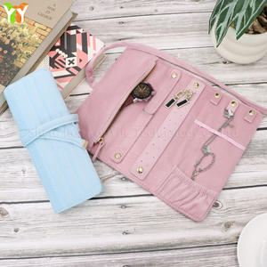 Tas penyimpanan Organizer perhiasan beludru, tas penyimpanan kantong gulung untuk wanita untuk gelang cincin penting bagus untuk promosi & hadiah bisnis - Product Image 4