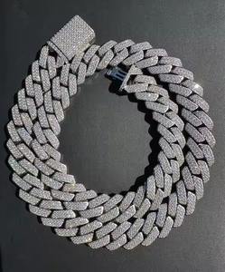 Último collar de eslabones de cadena cubana multicolor pesado de 10/14/18/MM chapado en oro de plata blanca para hombres - Product Image 4