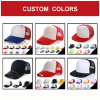 Casquette de baseball personnalisée en maille rouge, 5 panneaux, snapback plat, casquettes de camionneur en mousse