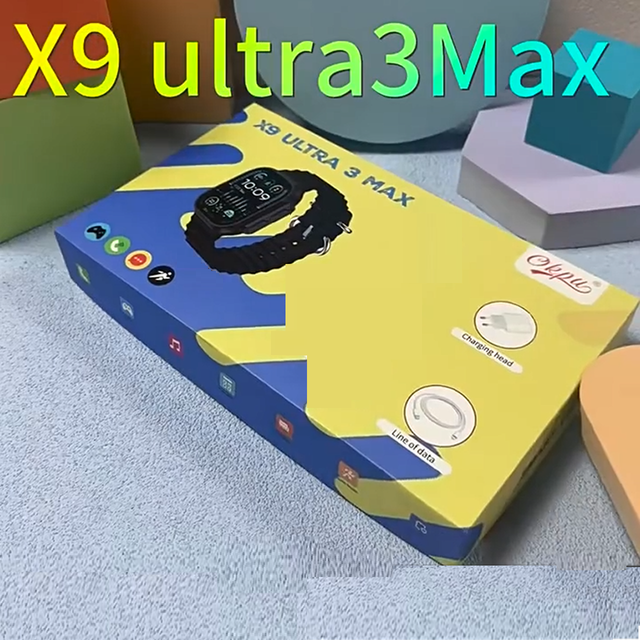 Newly X9 Ultra 3 Max Smart Watch Series BT Calls Wireless Charger Sport Fitness 2 Straps Earbuds Charger Data Cable Smartwatch