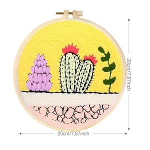 <span class=keywords><strong>Cactus</strong></span> Bloemen Starter Naaldset Punch Needle Borduur DIY <span class=keywords><strong>Set</strong></span> voor Volwassenen Eenvoudige <span class=keywords><strong>Set</strong></span> met Garens - Product Image 3