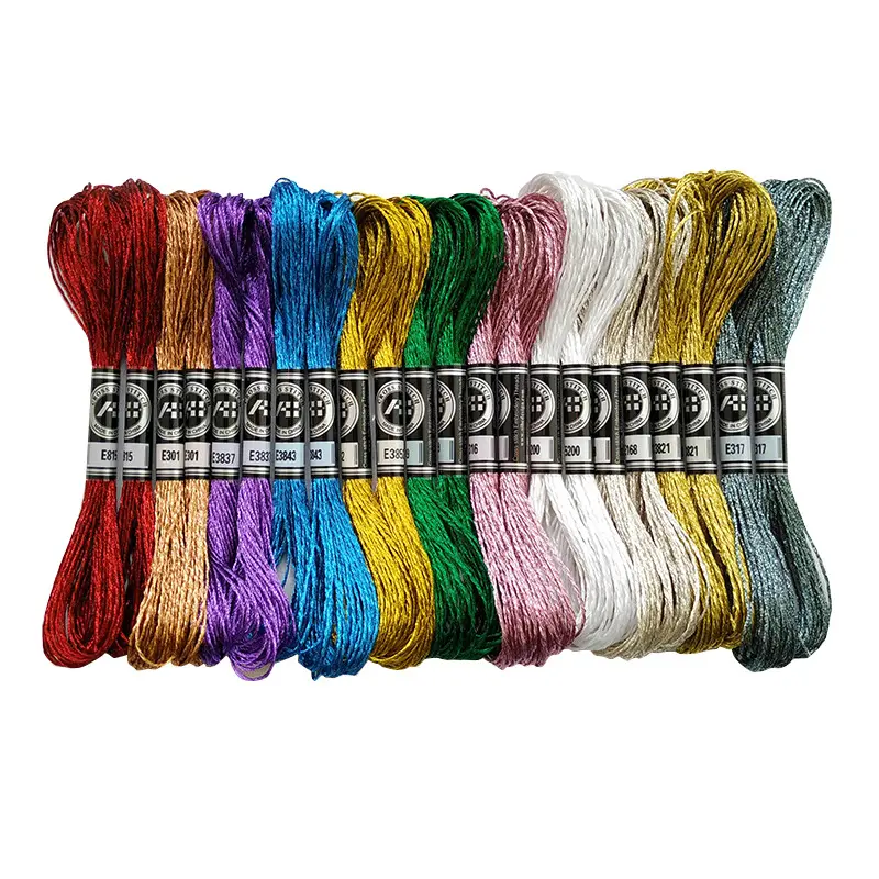 Hand Embroidery Bracelets Thread for Hand Embroidery, Cross Stitch Tread Set for Craft Needlework Metallic Thread