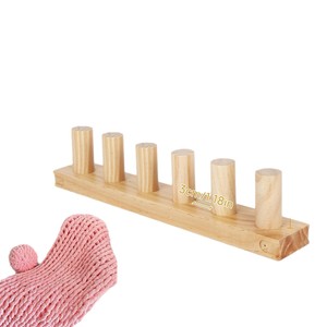 Herramienta de tejer de madera DIY para toallas y tapices, juego de tejer de una sola aguja para hilo de capa corta, material de pino, estilo moderno y sencillo - Product Image 5
