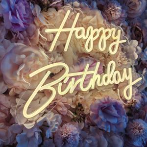 Acrylique Transparent personnalisé en usine "Joyeux anniversaire" signes lumineux délicats LED signes décoratifs pour la fête d'anniversaire - Product Image 1