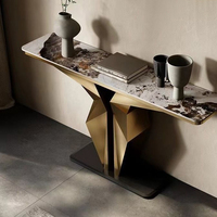 Table d'entrée créative en panneau de roche de luxe léger italien, meuble d'entrée moderne et simple