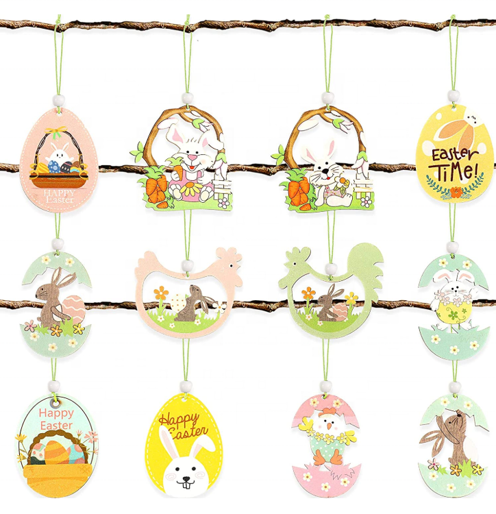 Высококачественное пасхальное украшение, деревянная подвеска, кролик, птичка, украшение для дома