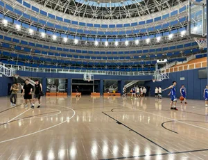 Merry Flame Premium Suelo <span class=keywords><strong>de</strong></span> madera <span class=keywords><strong>de</strong></span> ingeniería Pintado personalizado Campo deportivo <span class=keywords><strong>de</strong></span> alta densidad Interior Baloncesto Bádminton Futsal - Product Image 3