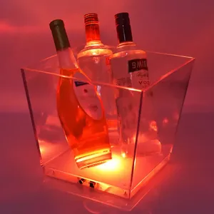 Tùy Chỉnh Hình Vuông Khác Nhau 5L 10L Nhựa PS PP Ánh Sáng LED Xô Đá Cho Off Màu Sản Xuất Bia Cũ Milwaukee Cũ Vienna - Product Image 4