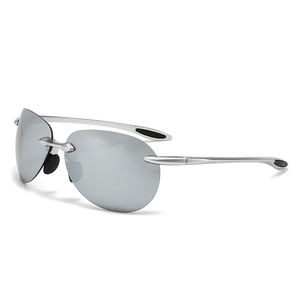 Wholesale Trendy pilot Rimless Cycling Sport Unisex Sunglasses PC Lenses Custom Logo UV400 10 Colors - Product Image 5