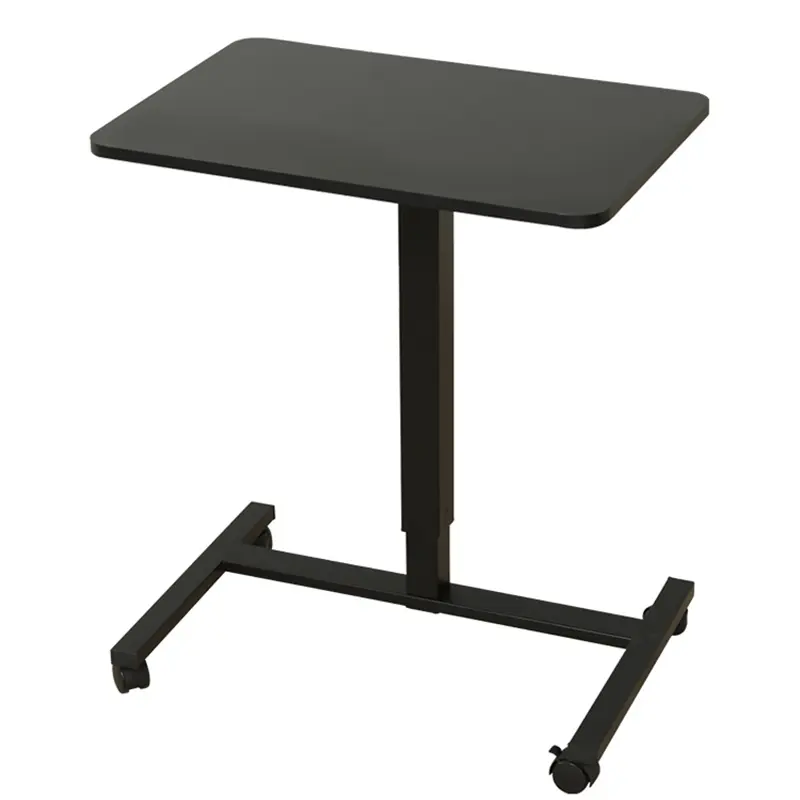 Meja berdiri kecil fungsi ganda portabel, Meja Laptop bergulir, Meja seluler dapat dikunci, meja angkat pneumatik tinggi dapat disesuaikan