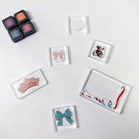 Tampon carré personnalisé en acrylique et caoutchouc pour scrapbooking, journalisation, jouets pour enfants, différentes tailles