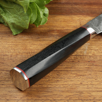 Couteau Santoku professionnel en acier damas 7.5 pouces, 73 couches, couteau Santoku noir G10