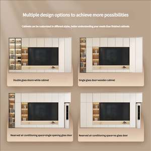 Contemporary <b>TV</b> Wall Unit Modern Luxury <b>Cabinet</b> <b>Floating</b> Stand Wooden Wall Mounted Living Room - Product Image 5