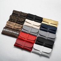 Estuche para Gafas de Sol Directo de Fábrica, Funda de Cuero con Botón a Presión, Tejido Intrecciato, Logotipo Personalizado