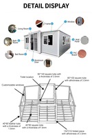 Hondenkennel voor huisdieren, uitbreidbaar sandwichpaneel containerhuis 20ft, aanpasbaar voor hotel/villa's