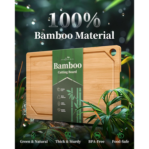 Planches <span class=keywords><strong>à</strong></span> <span class=keywords><strong>découper</strong></span> en bambou carbonisé profond, durables, lot de 3, avec rainures pour jus, <span class=keywords><strong>grande</strong></span> poignée, faciles <span class=keywords><strong>à</strong></span> utiliser, pour pizza, viande, cuisine - Product Image 2