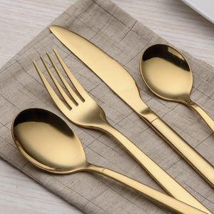 Ensemble de Couverts Modernes en Gros : Cuillères, Fourchettes et Couteaux de Mariage Dorés, Vaisselle de Luxe en Acier Inoxydable - Product Image 2
