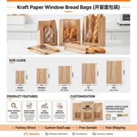 Sacs à pain de qualité alimentaire, sacs en plastique refermables, emballages en papier pour boulangerie, sacs à pain personnalisés, sacs en papier kraft