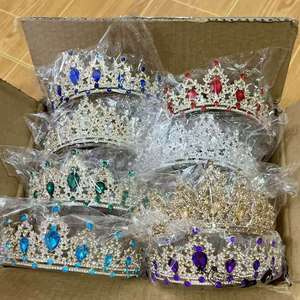Diadème de luxe en <span class=keywords><strong>cristal</strong></span> pour femme, accessoire diamanté, couronne scintillante en alliage coloré pour mariage, vente en gros - Product Image 6