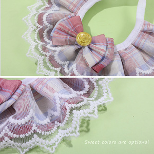 Bufanda de encaje para gatos con diseño de cuadrícula de colores, corte princesa, decorativa para gatos, para todas las estaciones - Product Image 4