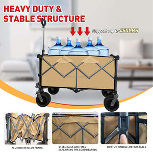 โครงสร้างแพลตฟอร์มแบบพับได้สำหรับรถเข็นช็อปปิ้งสำหรับตั้งแคมป์ชายหาดใช้งานหนักปรับแต่งได้ - Product Image 3