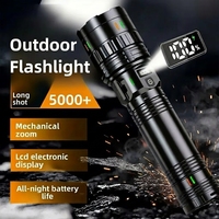 Lampe torche tactique à zoom, nouvelle lampe laser blanche populaire, super lumineuse, multifonctionnelle, étanche, type-C, affichage LCD extérieur