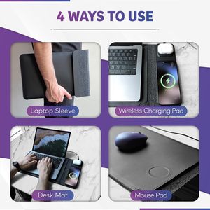 Custodia <span class=keywords><strong>per</strong></span> Laptop 4 in 1 da 15"-16" con Tappetino di Ricarica Wireless da Scrivania, Custodia da Viaggio <span class=keywords><strong>per</strong></span> Laptop, Compatibile con <span class=keywords><strong>MacBook</strong></span> Air <span class=keywords><strong>Pro</strong></span> - Product Image 4