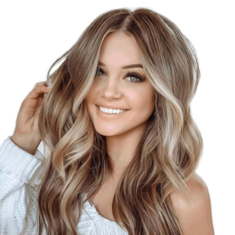 عسل Phoebe بني فلاكس طبيعي شعيرات wavy بسمك بسمك طويل