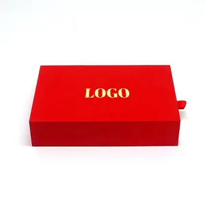 personalisiertes kostenloses design glücklicher roter und goldener schal box für geschenk