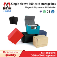 Boîte de rangement magnétique Torson 100+ pour cartes Commander TCG YuGiOh Pok Mond en cuir PU, étui de rangement pour cartes à collectionner imperméable