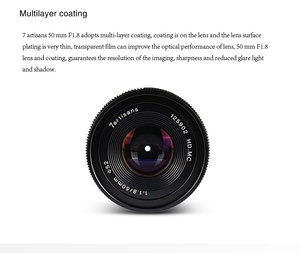 ช่างฝีมือ7คนเลนส์ขนาด50มม. F1.8สำหรับ Canon เมาท์ E-Mount Fuji FX จำนวนโฟกัสด้วยมืออุปกรณ์กล้องถ่ายภาพบุคคลขนาดใหญ่รูรับแสง - Product Image 4