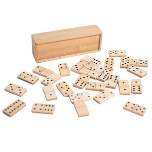 Precio de fábrica Venta caliente Popular Domino Party Toy Domino Kids Juego de mesa Bloques de construcción de madera Juguete con caja de Bambú - Product Image 4