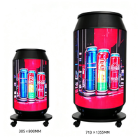 Écran LED cylindrique haute luminosité P2 pour réfrigérateur, affichage numérique LED pour canettes, écran LED publicitaire